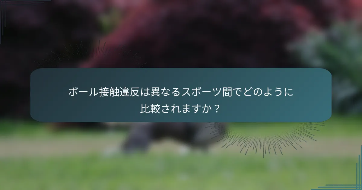ボール接触違反は異なるスポーツ間でどのように比較されますか？