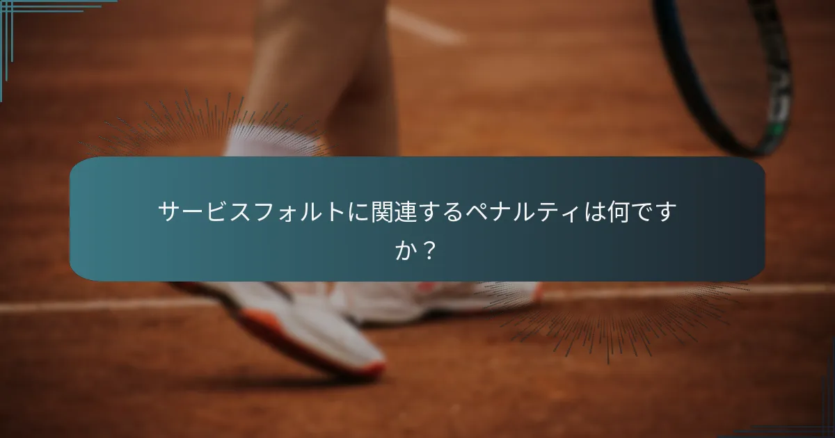 サービスフォルトに関連するペナルティは何ですか？