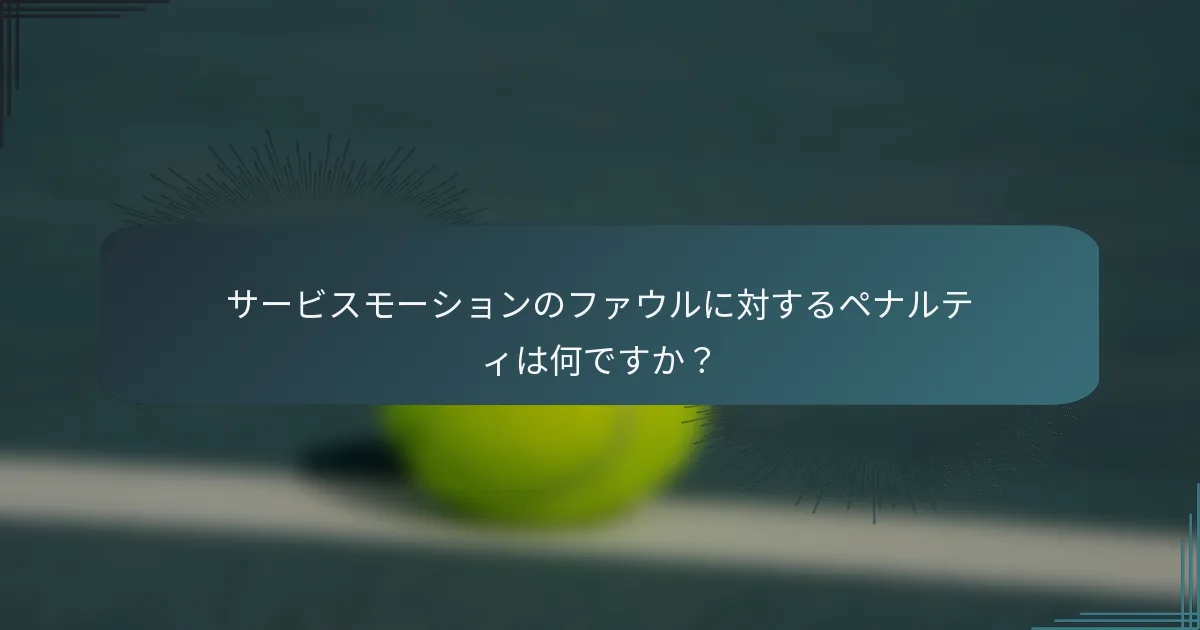 サービスモーションのファウルに対するペナルティは何ですか？