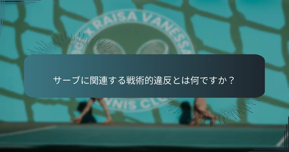 サーブに関連する戦術的違反とは何ですか？