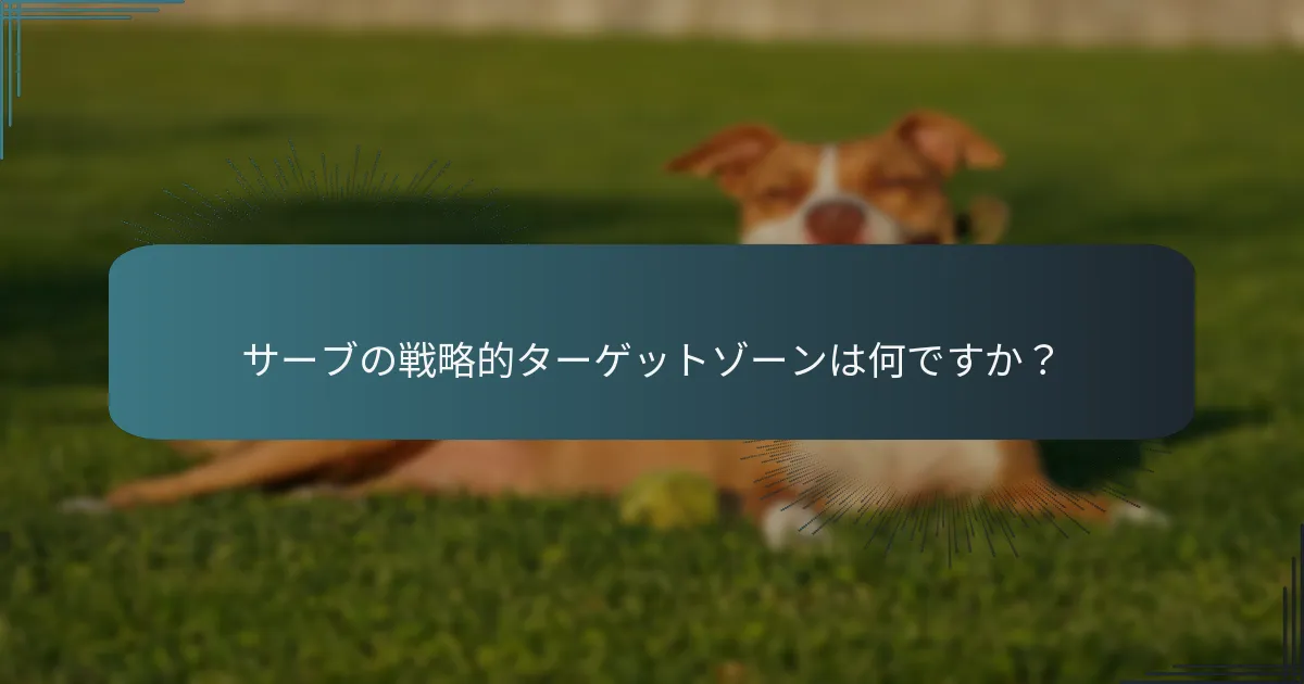サーブの戦略的ターゲットゾーンは何ですか？