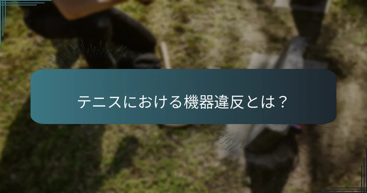 テニスにおける機器違反とは？