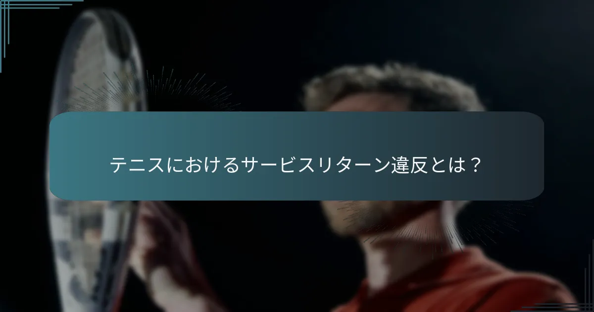 テニスのサービス違反を規定する公式ルールとは？