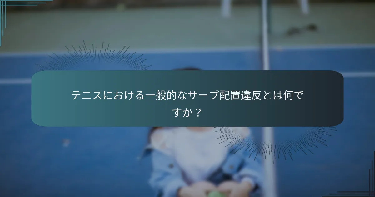 テニスのサーブにおける一般的なターゲティングエラーとは何ですか？