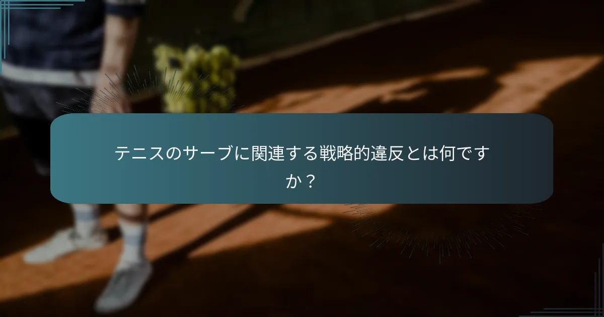 テニスのサーブに関連する戦略的違反とは何ですか？